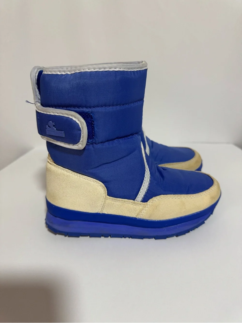 Rubber Duck Snowjogger Kids Blue Winter Boots Faux Fur Lined Size 1